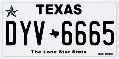 TX license plate DYV6665