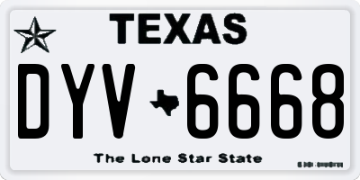TX license plate DYV6668