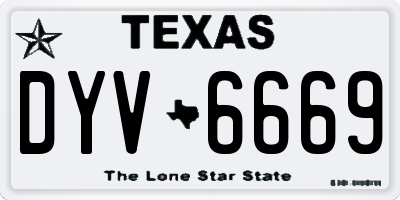 TX license plate DYV6669