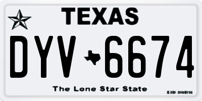TX license plate DYV6674