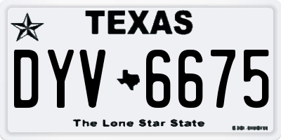 TX license plate DYV6675