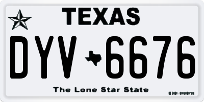 TX license plate DYV6676