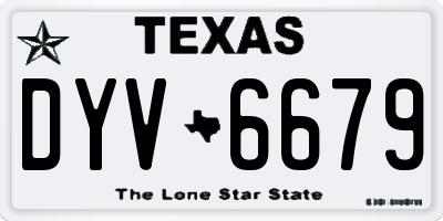 TX license plate DYV6679