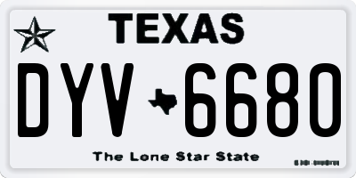 TX license plate DYV6680