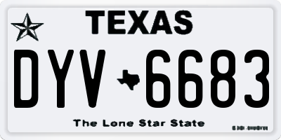 TX license plate DYV6683
