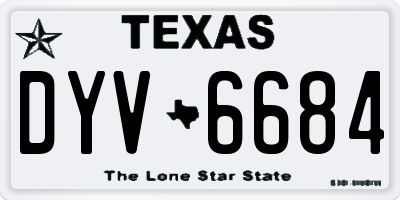 TX license plate DYV6684