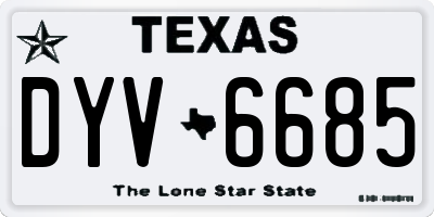 TX license plate DYV6685