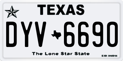 TX license plate DYV6690