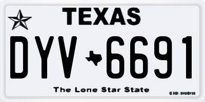 TX license plate DYV6691