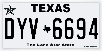 TX license plate DYV6694