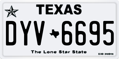 TX license plate DYV6695