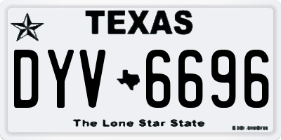 TX license plate DYV6696