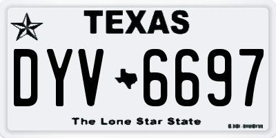TX license plate DYV6697