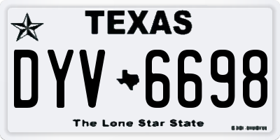 TX license plate DYV6698