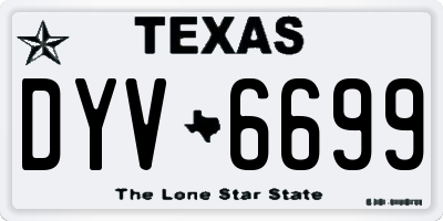 TX license plate DYV6699