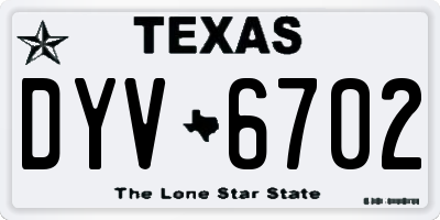 TX license plate DYV6702