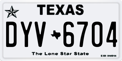 TX license plate DYV6704