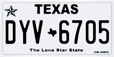 TX license plate DYV6705
