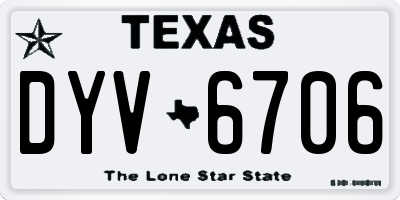 TX license plate DYV6706