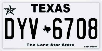 TX license plate DYV6708