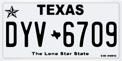 TX license plate DYV6709