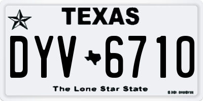 TX license plate DYV6710