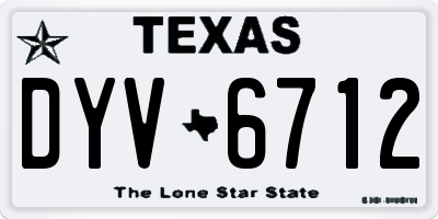 TX license plate DYV6712