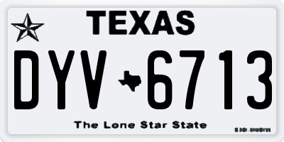 TX license plate DYV6713