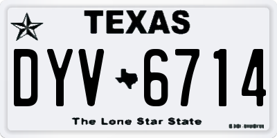 TX license plate DYV6714
