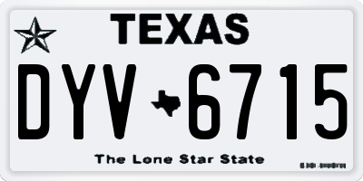 TX license plate DYV6715