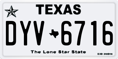 TX license plate DYV6716