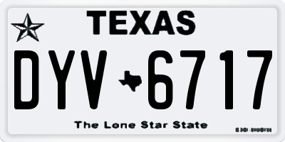 TX license plate DYV6717