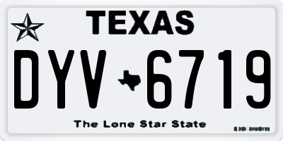 TX license plate DYV6719