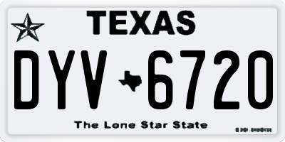 TX license plate DYV6720