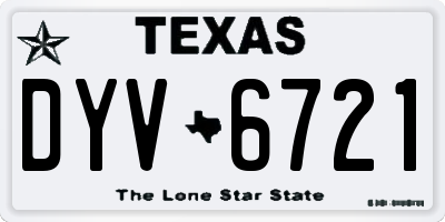 TX license plate DYV6721