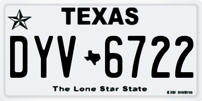 TX license plate DYV6722