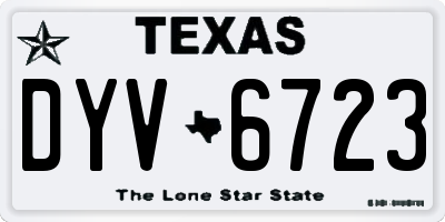 TX license plate DYV6723