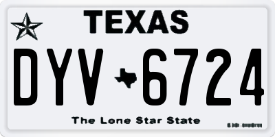 TX license plate DYV6724
