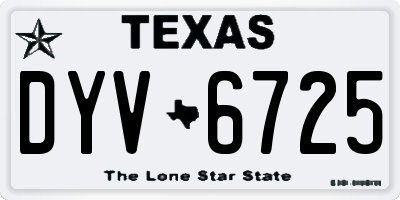 TX license plate DYV6725