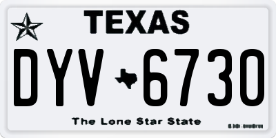 TX license plate DYV6730