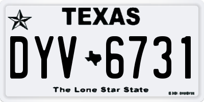 TX license plate DYV6731