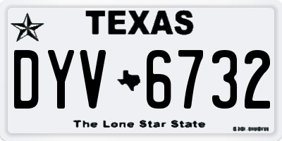 TX license plate DYV6732