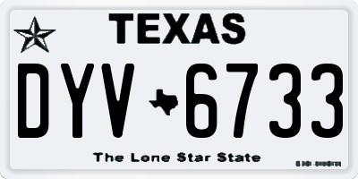 TX license plate DYV6733