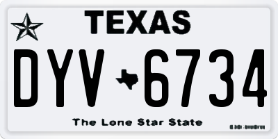 TX license plate DYV6734