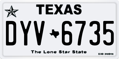 TX license plate DYV6735