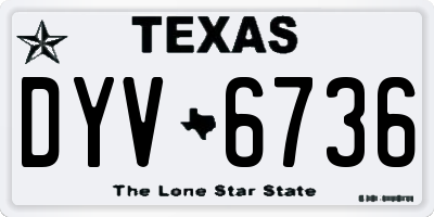 TX license plate DYV6736