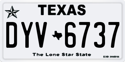 TX license plate DYV6737