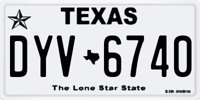 TX license plate DYV6740