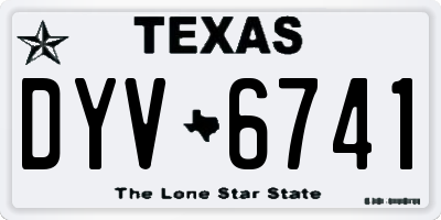 TX license plate DYV6741