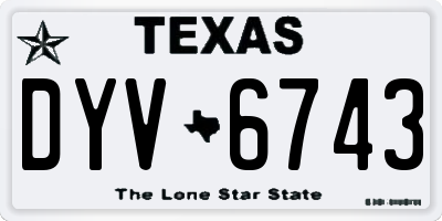 TX license plate DYV6743